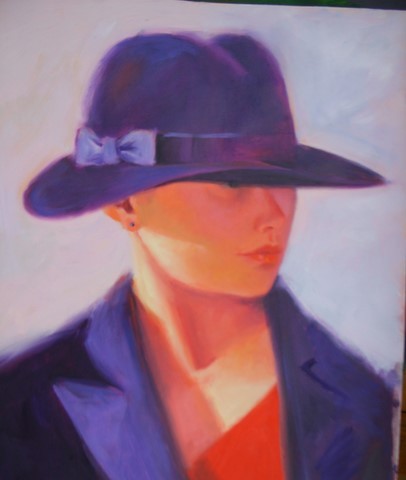 girl in purple hat