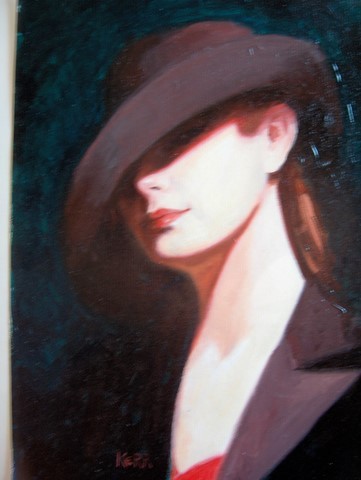 girl with black hat