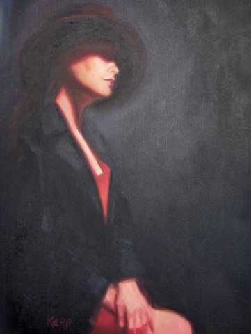 girl with black hat
