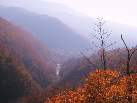 View of the Dolo valley in Autumn